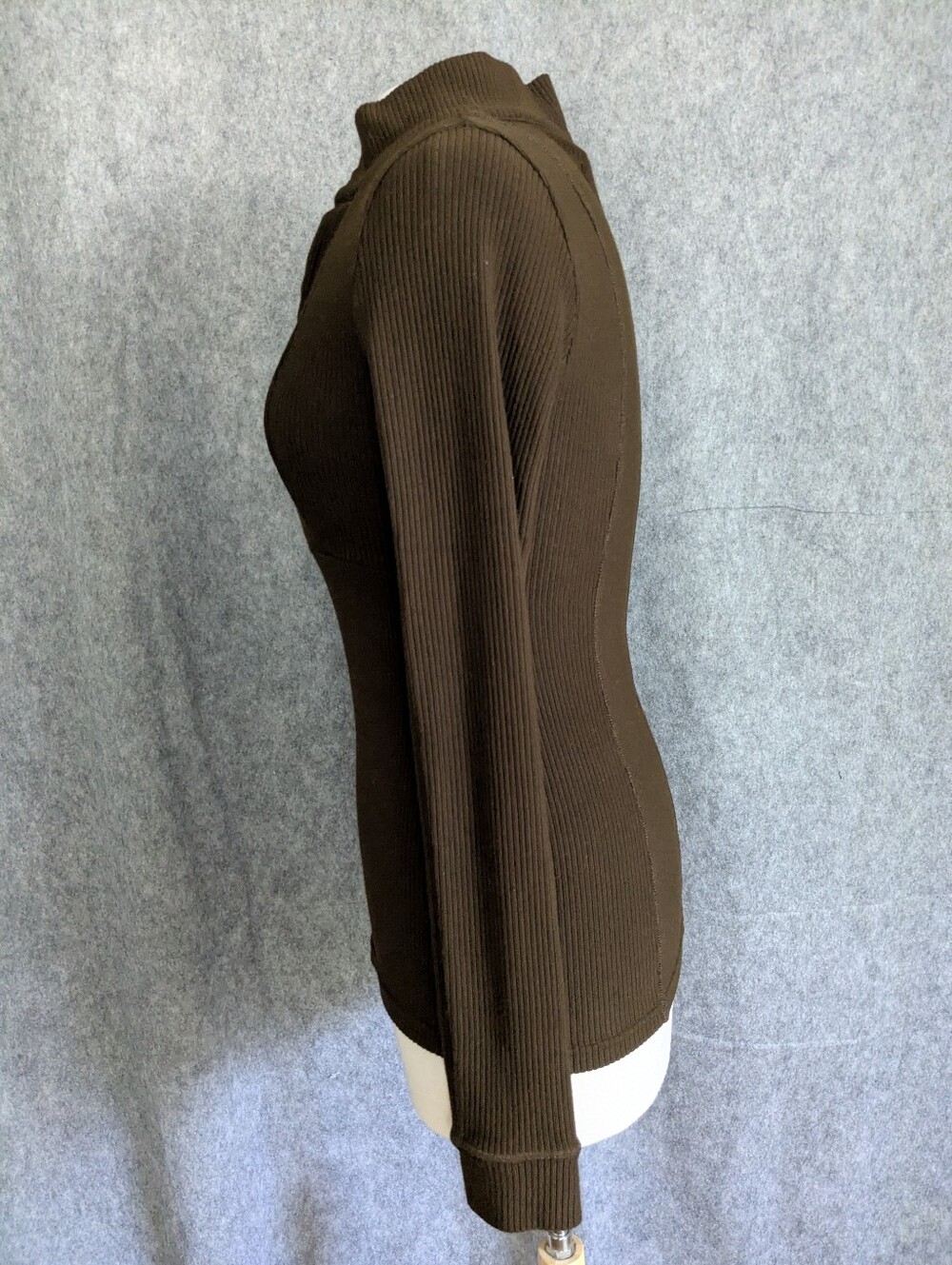 Solid Citizen Equestrian Kori Top Chocolate Brown Rib Knit Size Lg - Picture 3 of 11